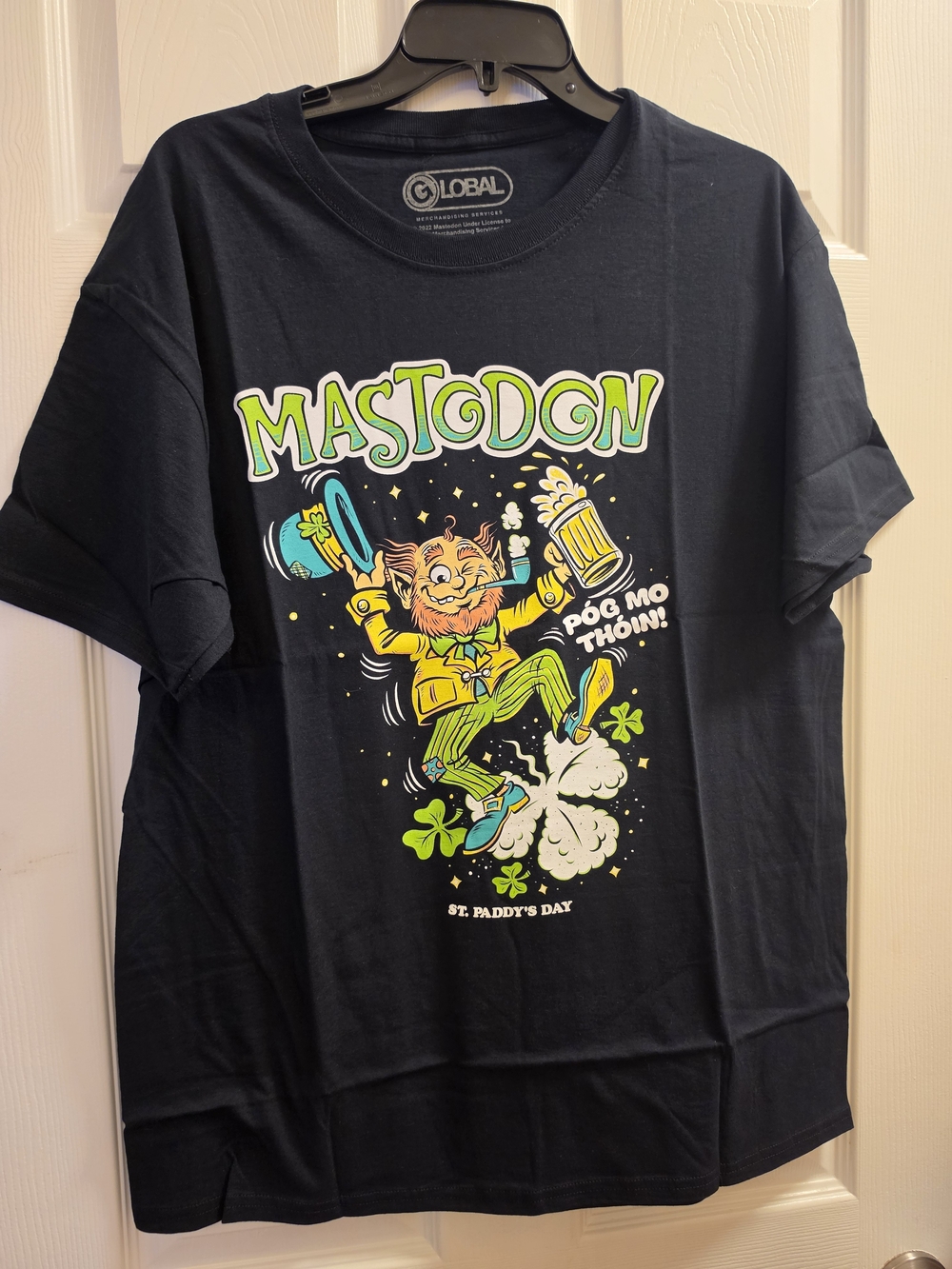 Mastodon St. Paddy’s Day Leprechaun Graphic T-Shirt Black Size Large NWOT
